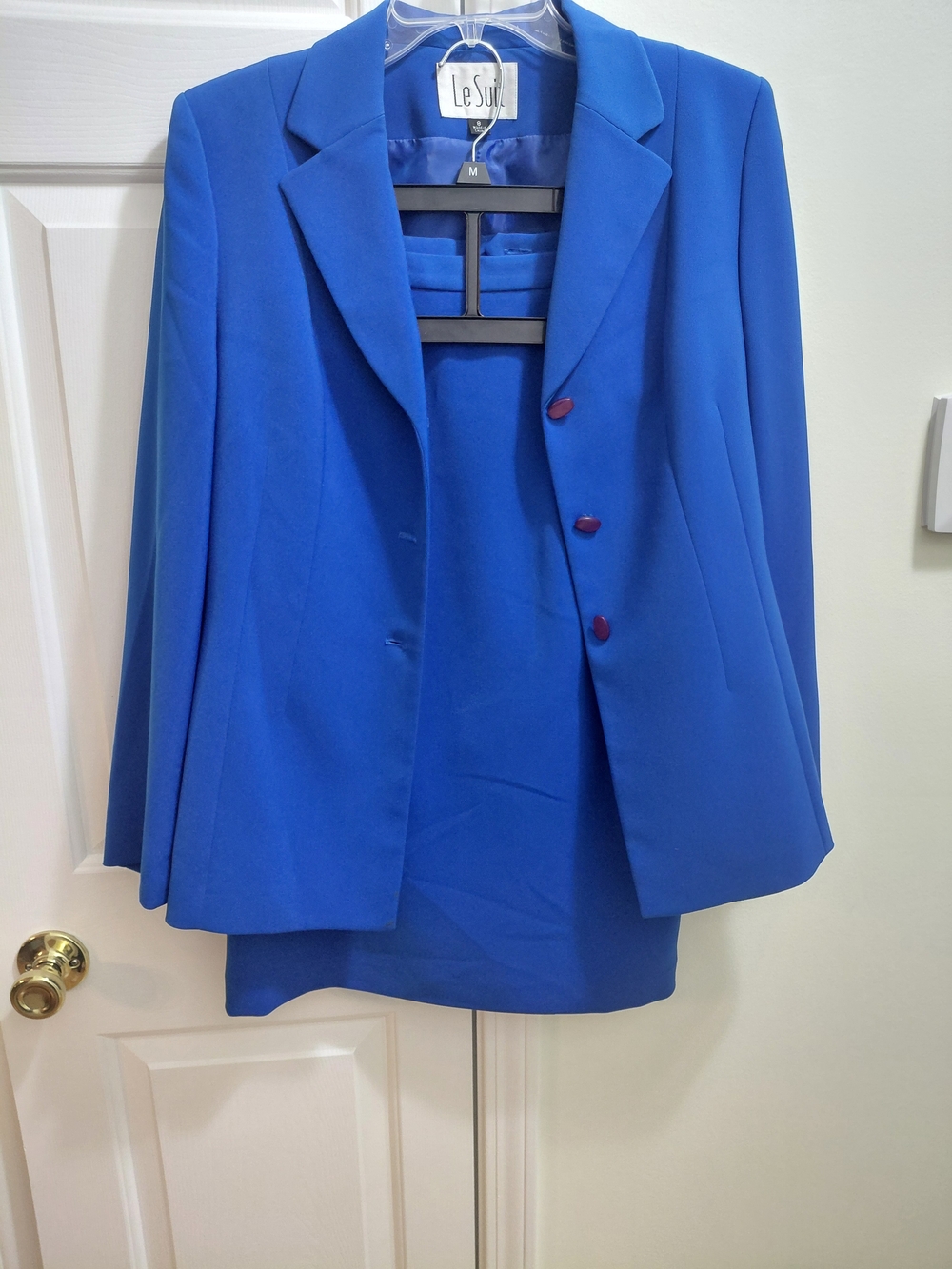 Le Suit Royal Blue Women's Blazer and Skirt Suit - Classic Tailored Fit